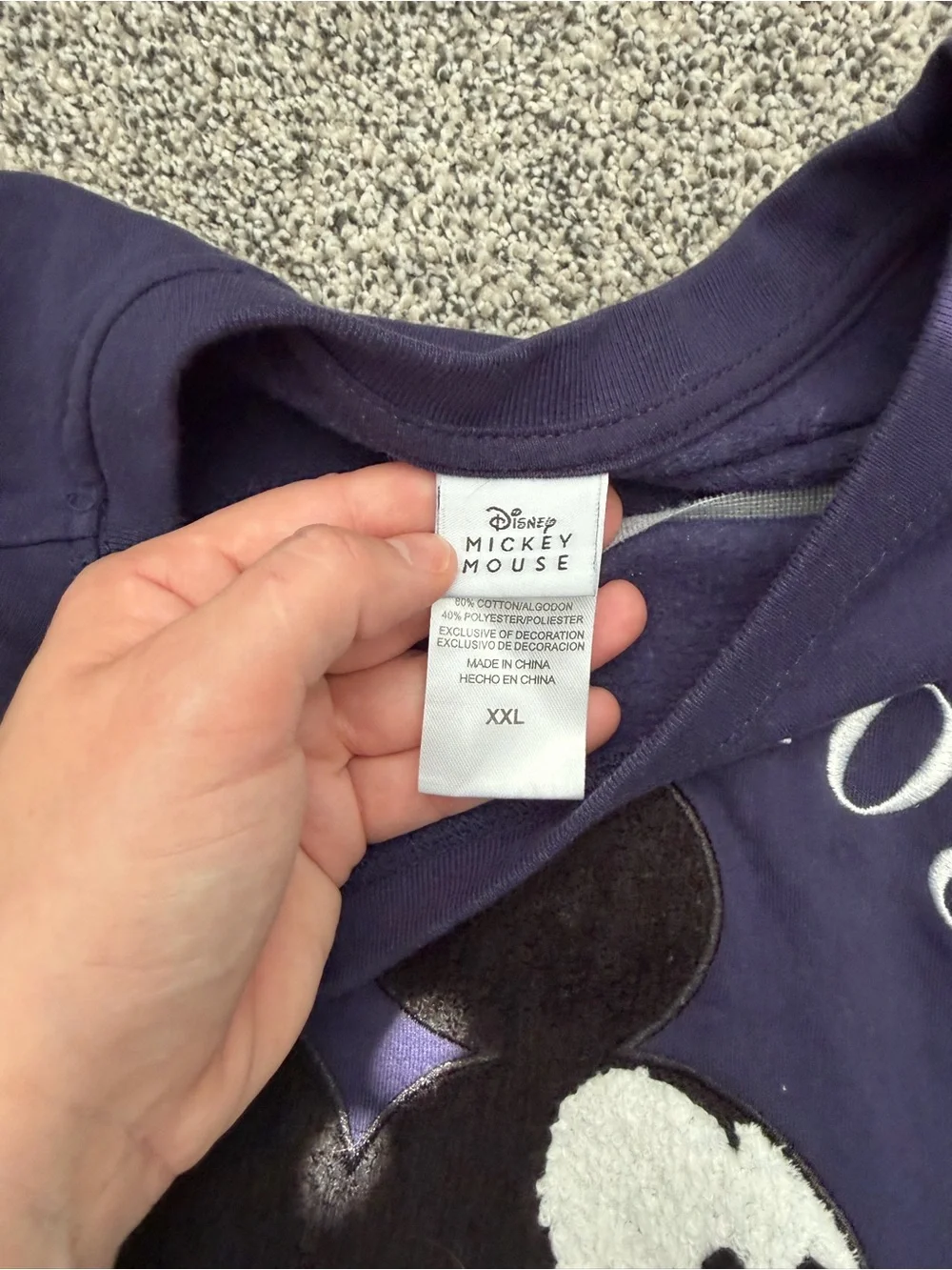 Disney Navy Blue Mickey Mouse Sweatshirt with Embroidered Patch worn once.